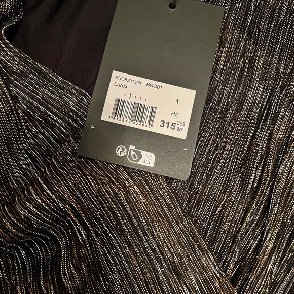 THE KOOPLES METALLIC BRONZE SHORT DRESS SIZE 1/Small NWT The Luxe dress - Picture 15 of 16